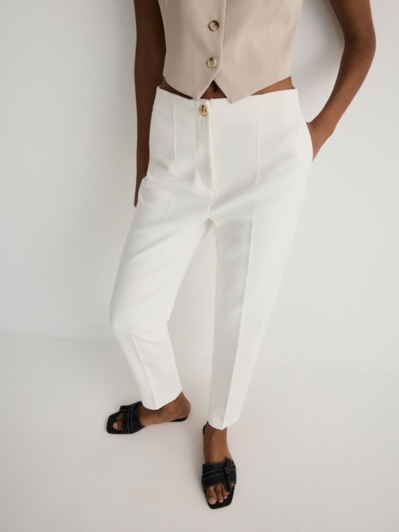 White Women's Reserved Cargo Trousers | 45618YOSM