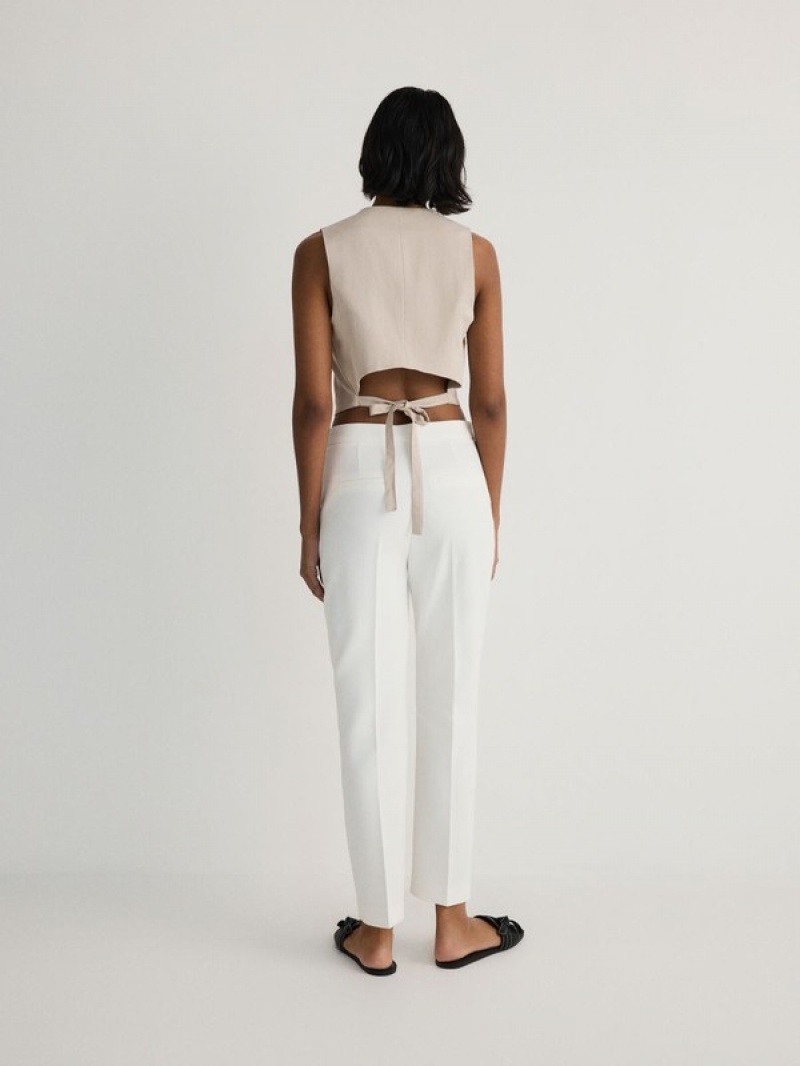 White Women's Reserved Cargo Trousers | 45618YOSM