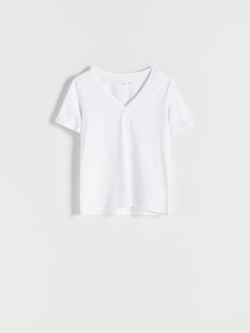 White Women's Reserved Cotton T-shirts | 03175IGOR