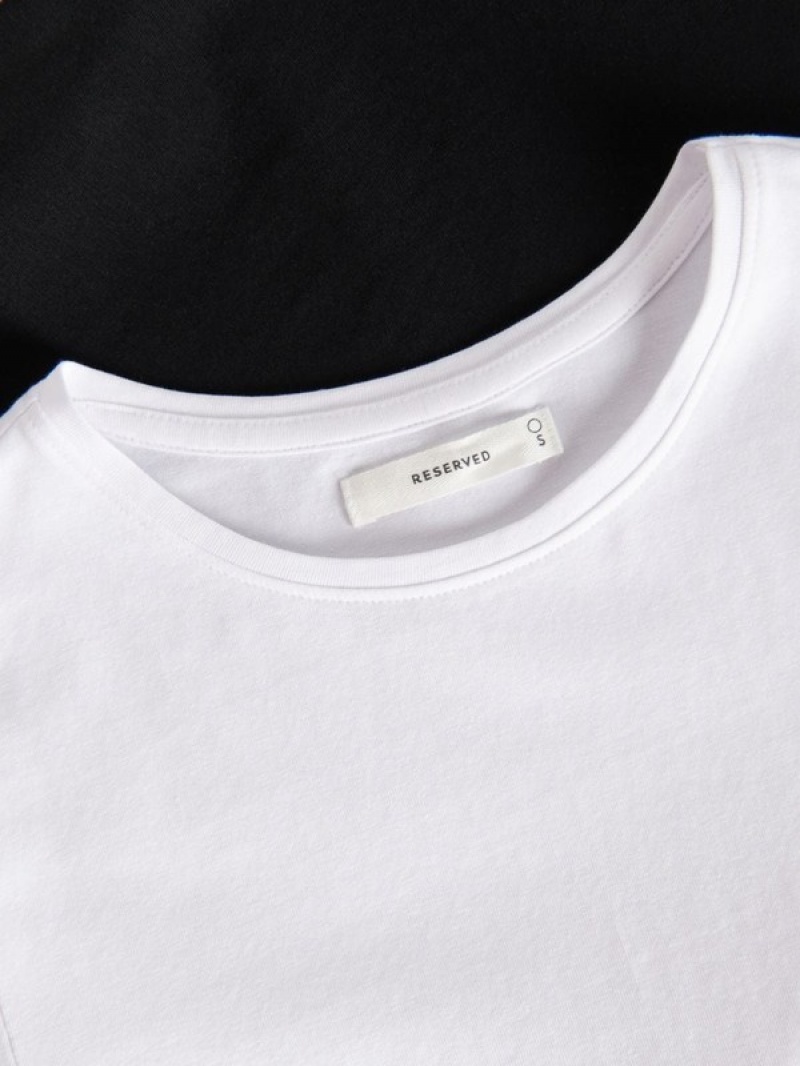 White Women's Reserved Cotton T-shirts | 51687REGM