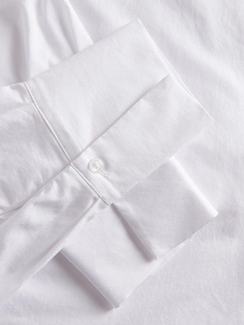 White Women's Reserved Frill Shirts | 59462QJMR