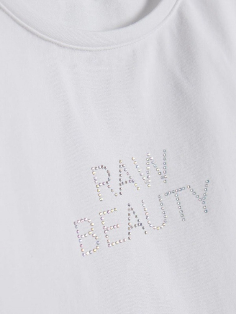 White Women's Reserved Modal Blend T-shirts | 50128XHIO