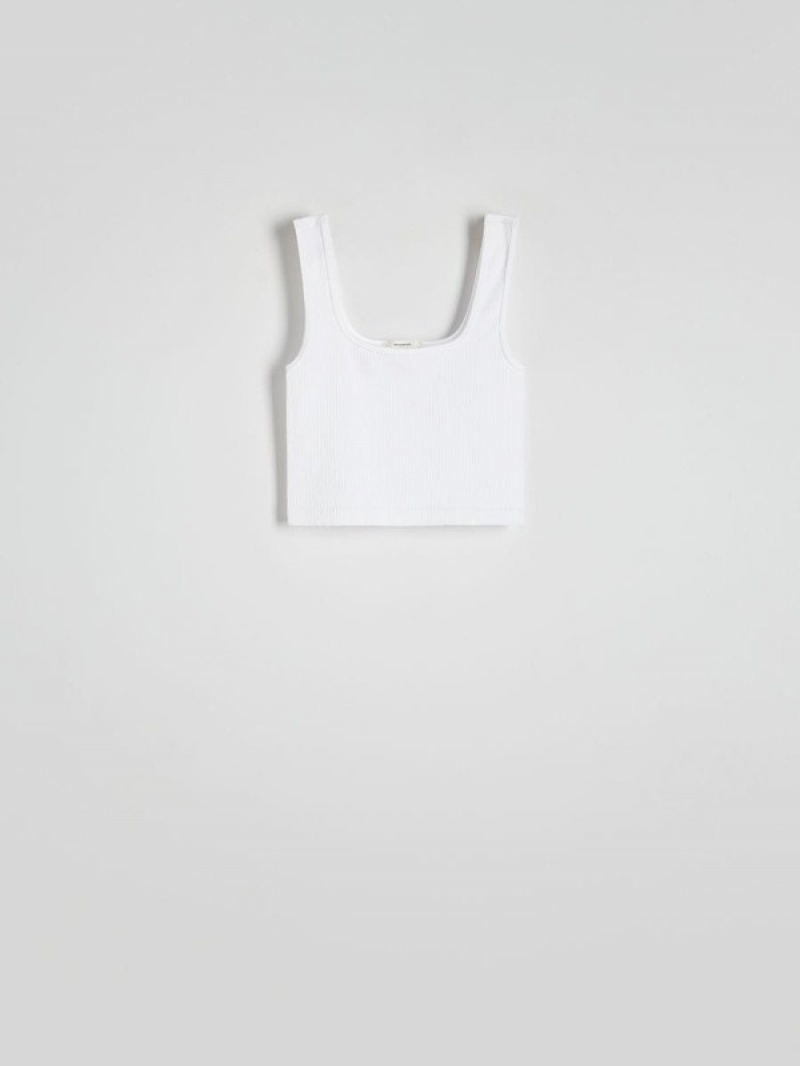 White Women's Reserved Seamless Jersey Top T-shirts | 25491YNOT