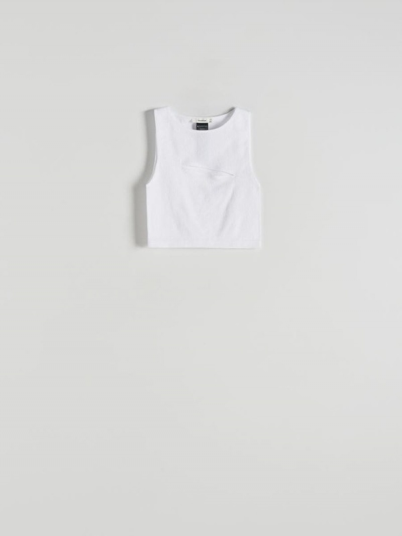 White Women's Reserved Topcut Shirts | 05928HGRD